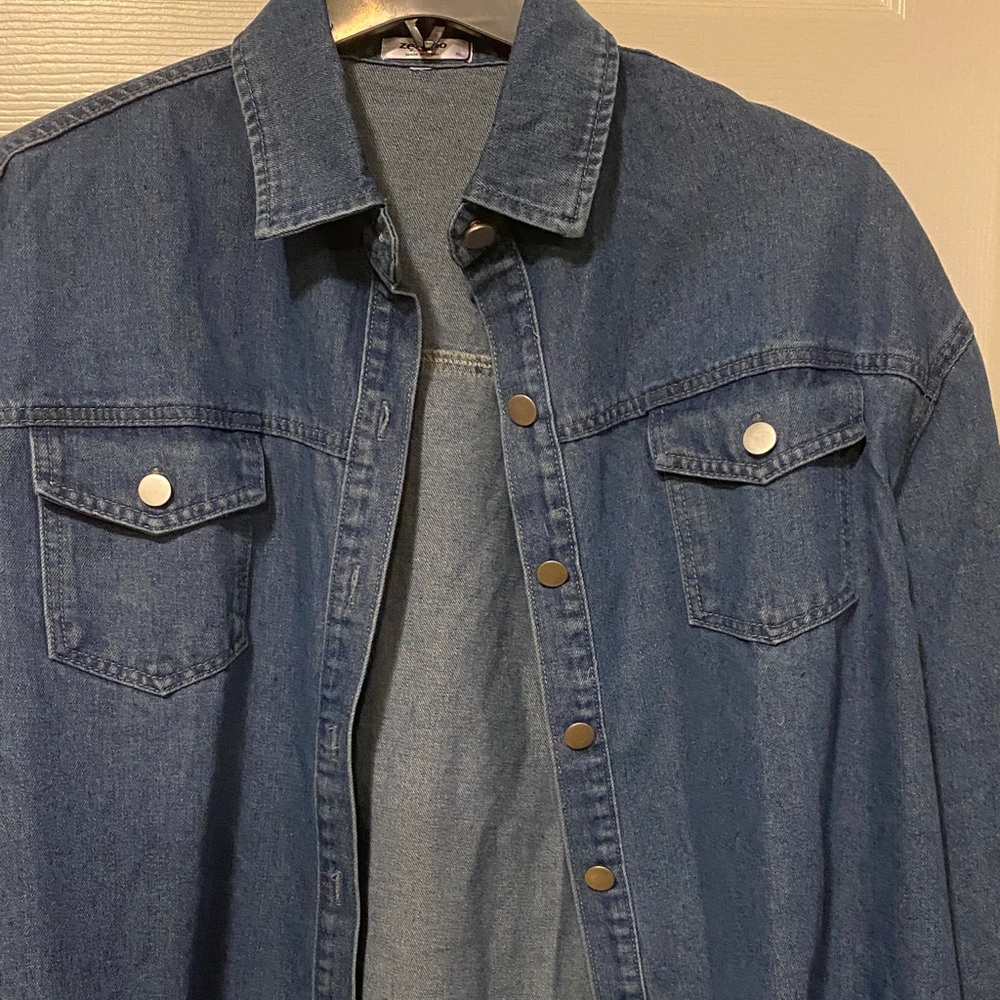 Denim Button-Up Jacket - Picture 2 of 7